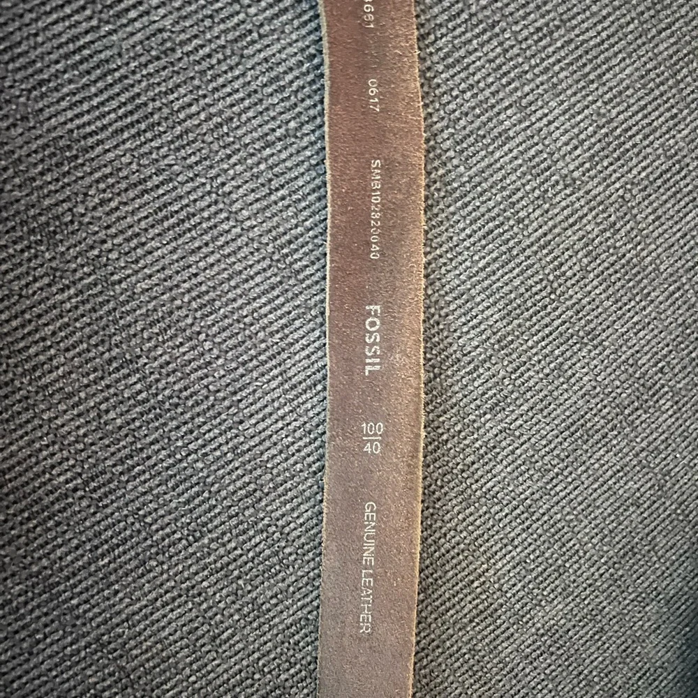 Fossil Brown Leather Belt with Silver-Tone Buckle